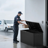 90gal Outdoor Garden Plastic Storage Deck Box Chest Tools Cushions Toys Lockable Seat 98858012