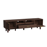 Wood Fashionable TV Stand for 75" TVs, TV Cabinet with Soft-Closing Door and Drop-Down Door Cabinet, N710P257619P