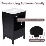 ZUN 20" Bathroom Vanity with Sink, Bathroom Cabinet with A Door, Door Shelf Storage and Adiustable Foot N725P192821B