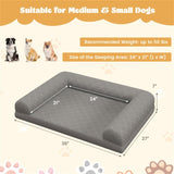 ZUN 36" Orthopedic Dog Bed,Egg-Foam Dog Crate Bed with 3-Side Bolster and Removable Washable Bed 18758361