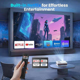 FUDONI Smart Projector with WiFi and Bluetooth, Native 1080P 4K Decoding for Home Cinema, Outdoor 78394914