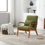 ZUN COOLMORE Modern Accent Chair, Solid Wood Padding Lounge Armchairs With One pillow for Living Room, W395P201470