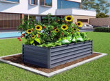 6x3x2ft 2pcs Large Raised Garden Bed Kit, Grey Rectangular Galvanized Metal Outdoor Garden Bed, W3213P464150