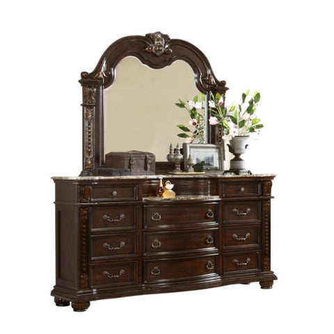 ZUN Traditional Style 11-Drawer Dresser With Metal Handle Pulls Made with Wood in Dark Walnut 808857686893