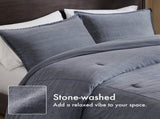 3PCS Full/Queen Twill Washed Comforter Set B035P341112