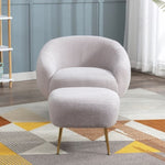 ZUN Orisfur. Modern Comfy Leisure Accent Chair, Teddy Short Plush Particle Velvet Armchair with Ottoman WF287096AAB