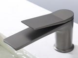 Gun Gray Single Hole Bathroom Faucet,Laundry Vanity Sink Faucet with Two 3/8" HosesUnable ship on 47030260