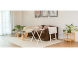 Modern Indoor Folding Tray Table Set of 2, White Finish, Solid Rubberwood, 19 x 14.5 x 26 Inches 43670158