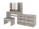 Large Makeup Vanity with Lights, Vanity Table with Charging Station, Vanity Desk with Mirror and 10 58924769