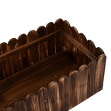 ZUN 40" x 16" x 12" Raised Planter Box Garden Scalloped Edge Wooden 92578510