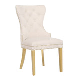 Simba Gold 2 Piece Dinning Chair Finish with Velvet Fabric in Beige 659436057739
