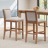 30.5 Inch Height Bar Stools set of 2, Rubber wood Frame,fabric Sponge cushion and Upholstered N780P192217N
