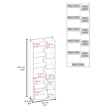 Clover 67" Tall Free standing 6-Tier Bookcase Storage Cabinet, Home Office, Living room, Bookshelf B200P286952