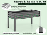 3-in-1 Metal Raised Garden Bed with Mini Greenhouse Cover, Elevated Planter Box - Gray 48993703