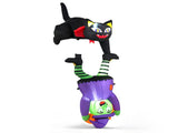 6.2 FT Halloween Hanging Inflatable Decoration, Lighted Black Cat & Witch Prank Scene Inflatable 56351434