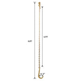 5/16" x6' Leg G70 15" Long Shank J Hook Tow Chain w/RTJ Cluster Hook & Grab Hook - 4700 lbs WLL W465133709