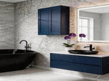 Navy Blue Shaker 24" Solid Wood Wall Cabinet, Soft Close Hinges, Adjustable Shelves, Double Door for T2950P479975