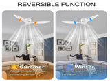 52 Inch Flush Mount Ceiling Fan Without Light, DC Motor, 6Speed & 3 Timers, Remote Control, ABS & W3816P585730