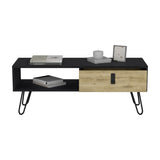 ZUN Huna Coffee Table with Hairpin Legs and Ample Storage Drawer B200P173213