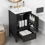 ZUN 20" Bathroom Vanity with Sink, Bathroom Cabinet with A Door, Door Shelf Storage and Adiustable Foot N725P192821B