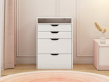 Dressing Table and Stool, 3-in-1 Multifunctional Dressing Table Set, Featuring Three-color Lighting W5252P447369
