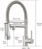 Commercial Style Kitchen Faucet with Pull Down Sprayer, Brushed Nickel Commercial Kitchen Faucet, W1932P300394