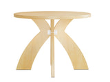 Round Side, 23.6 Inch Circular End with Curved Cross Legs, Melamine Laminated MDF Accent 28801584