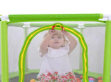 55'' Toddlers Trampoline with Safety Enclosure Net and Balls, Indoor Outdoor Mini Trampoline for 57649214