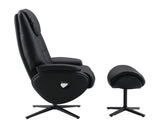Black Motion Swivel Accent Chair with Ottoman B062P215445
