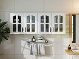 Wall Cabinet, Glass door Display Wall Mounted Cabinet, Floating Cabinet with inadjustable Shelves W331P379955