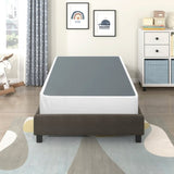 Twin Mattress Foundation 1pc Black Metal Frame with Textured Fabric Cover B011P197734