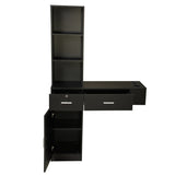 ZUN Wall Mount Hair Styling Barber Station Beauty Hair Salon Spa Equipment Set W/ 3-Tier Shelf, Lockable W2181P153077