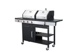 ZUN 3-Burner Propane Gas BBQ Grill with Side Burner, combined with charcoal grill, 37230BTU Output With W2938P208386