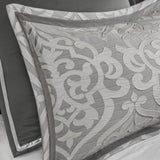 8 Piece Jacquard Comforter Set Silver/Silver Cal King B035128888