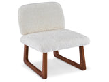 Dining Chair Set of 2, Plush Fabric Upholstered Dining Chairs with Curved Wooden Legs and Beige N779P370775B