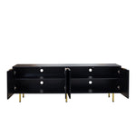 ZUN Modern warm Black TV cabinet for 80 inch TV Stands, for Living Room Bedroom W331P195807