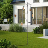 93inch Iron Bird Feeder With Six Hooks, Bird Feeder Black Courtyard 44782895