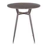 Clara Industrial Round Dinette Table in Antique Metal and Espresso Wood-Pressed Grain Bamboo by B202P223323
