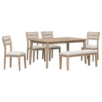 ZUN Classic and Traditional Style 6 - Piece Dining Set, Includes Dining Table, 4 Upholstered Chairs & 45918393