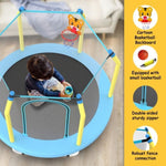 ZUN 55-inch Trampoline for Kids Indoor & Outdoor Small Toddler Trampoline with Basketball Hoop W1163P248688