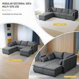 Modular Sectional Sofa with Storage, U Shaped Sectional Couch for Living Room, Convertible Sofa with 18210035