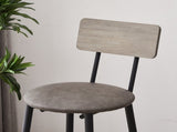Round bar stool set with shelf, upholstered stool with backrest Grey, 23.62'' W x 23.62'' D x 84811202
