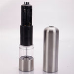 ZUN 2pcs Stainless Steel Electric Automatic Pepper Mills Salt Grinder Silver 88470546