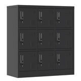 ZUN 9-Door Employee Storage Locker, Metal Lockers for Office, Gym, School, and Homewith Card Slot T2398P205947