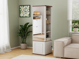 360&deg Rotating Storage Cabinet with Full-Length Mirror, total of 8 open shelves on both sides, One W282P437031
