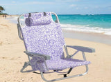 1 PCS Aluminum Beach Chair, 8.5 Inch Seat Height Purple Tribal Pattern, Adjustable Folding Chair 27973708