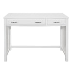 ZUN Modern Traditional 1pc Desk with 2x Drawers White Finish Keyboard Drawer Wooden Furniture B011P232147