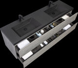 72" Floating Bathroom Vanity with Sink, Modern Wall-Mounted Bathroom Storage Vanity Cabinet with Two W1573P155850