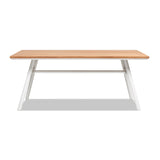 Maiden 71" 6-Seater Teak & Aluminum Patio Dining Table, Natural Teak B2719P245997