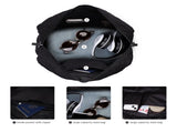 Canvas Weekender Bag, Overnight Travel Carry On Duffel with Shoe Pouch and Toiletry Bag-Black 50309528